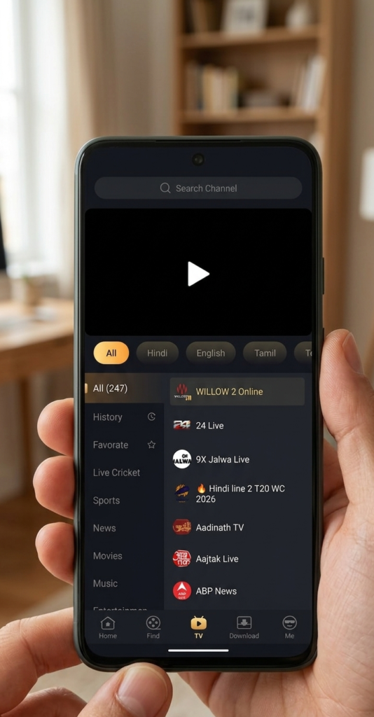 Watch live tv on castle apk